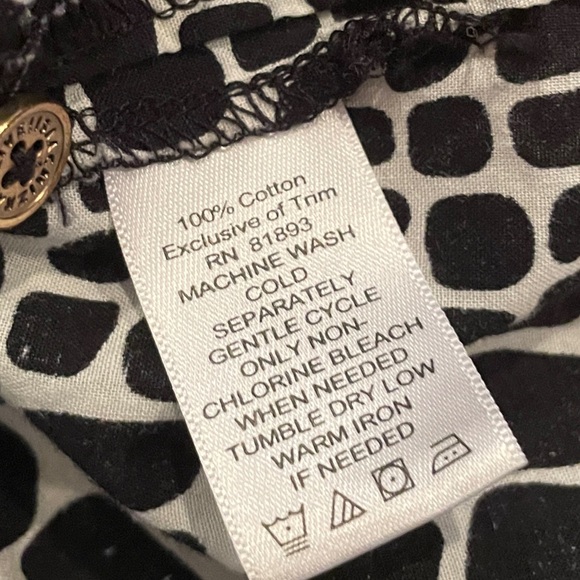 NWOT Isaac Mizrahi Live Black White Mandarin Collar Pullover Cotton Blouse 2X - Picture 2 of 10